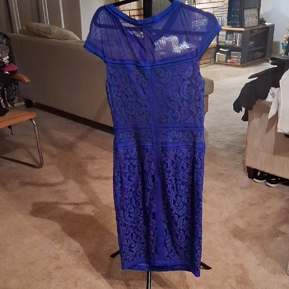 Tadashi Shoji Royal Blue Lace Midi Dress - Picture 3 of 6